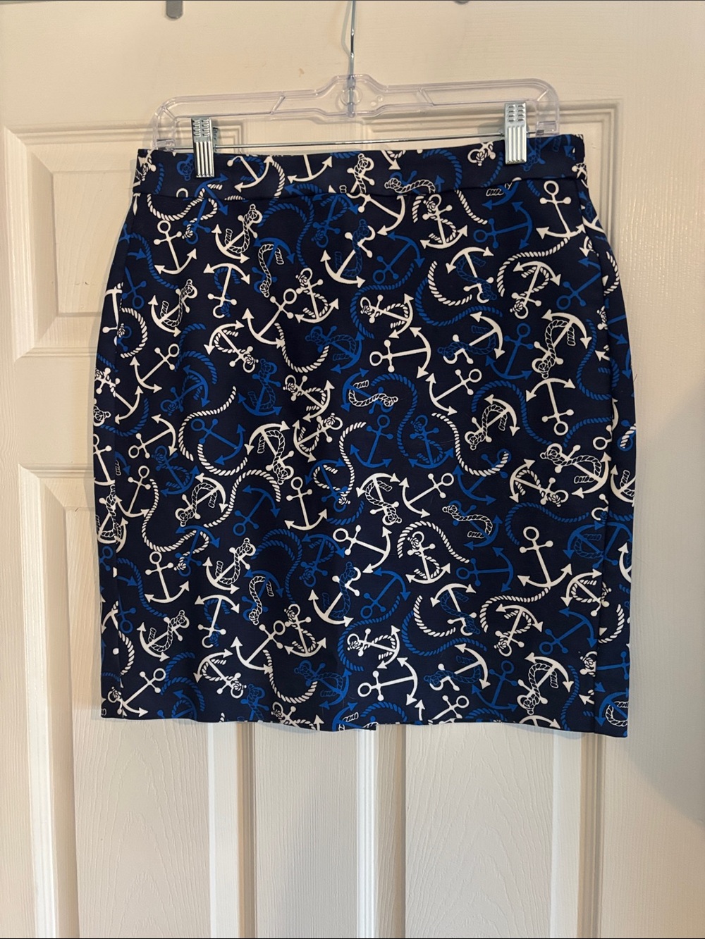 Banana Republic Nautical Anchor Print Pencil Skirt - Blue/White Size 6